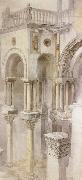 John Ruskin,HRWS The South Side of the Basilica fo St Mark's,Venice,Seen from the Loggia of the Doge's Palace (mk46) USA oil painting artist